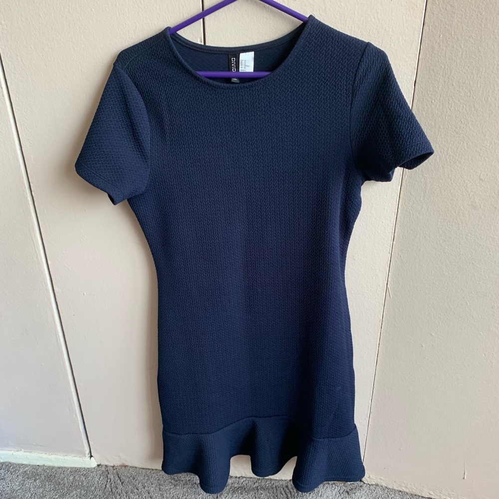 Cute Navy Blue Knee length dress
